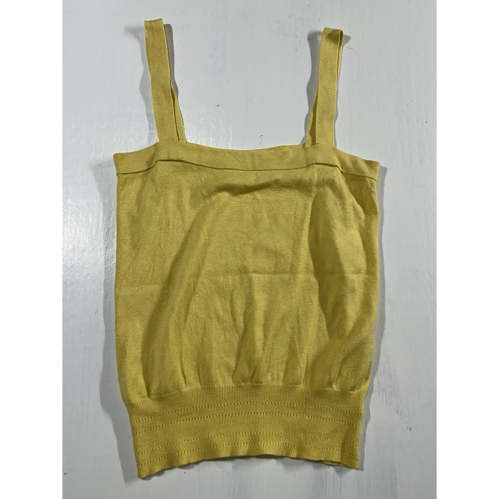 Vertigo Paris Women's Top Silk Yellow Size Medium Soft Streetwear Casual